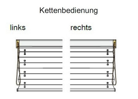 Kettenzug für Plissee und Wabenplissee wählen