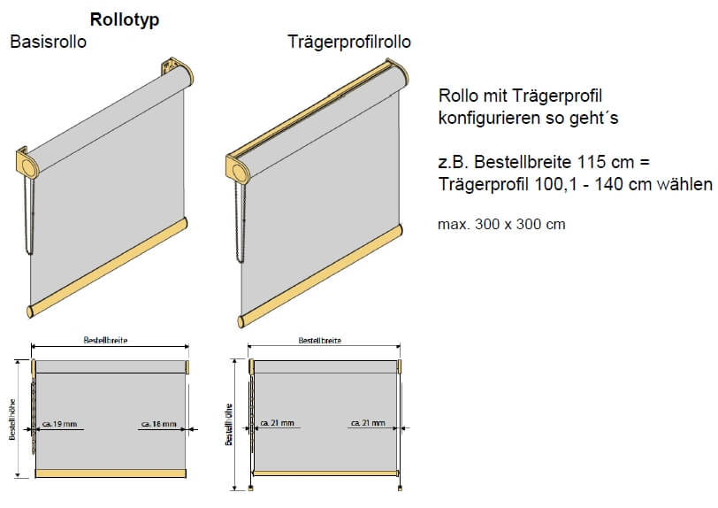 Rollotyp individuell auswählen