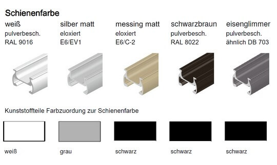 Schienen individuell farblich passend wählen