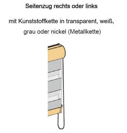 Seitenzug rechts oder links wählen