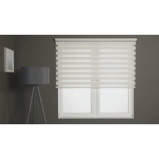 Doppelrollo mit Seitenzug 46.024.21 - weiss meliert mit...