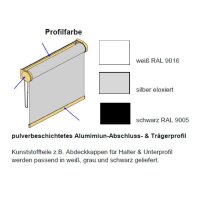 Seitenzugrollo 41.124. blickdicht in 7 Farben - Rückseite weiß