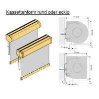 Kassettenrollos 40.040. blickdicht in 18 Farben - schwer-entflammbar