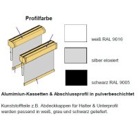 Kassettenrollos 41.124. blickdicht in 7 Farben - Rückseite weiß