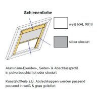 Dachfensterrollos Comfort ungenormt 41.124. blickdicht in 7 Farben - Rückseite weiß