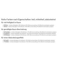 Dachfensterrollo Comfort genormt 41.124. blickdicht in 7 Farben - Rückseite weiß