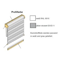 Doppelrollo mit Seitenzug 50.297. - in 4 Farben mit Wellenmuster